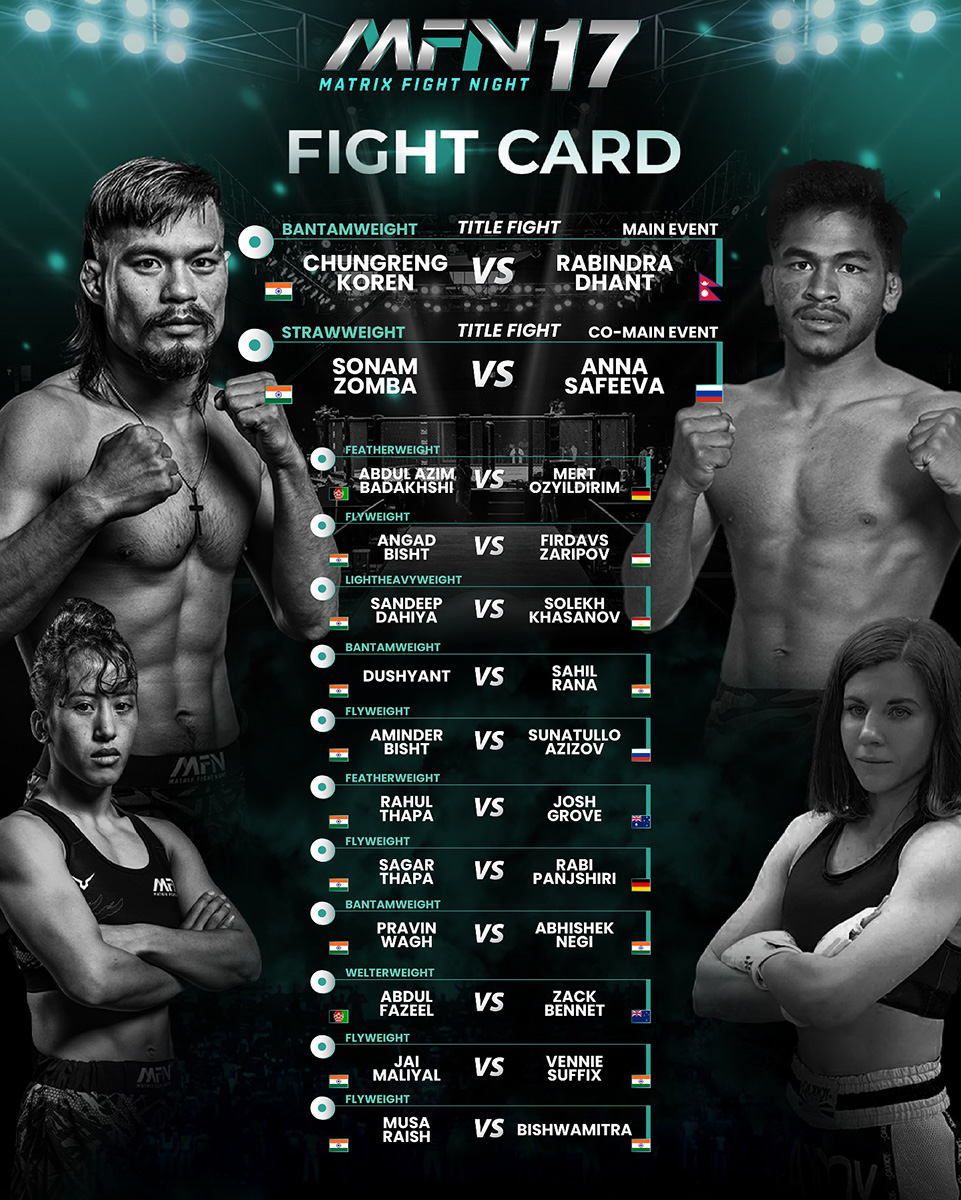 MFN 17 - FIGHT CARD - 02nd February 2025