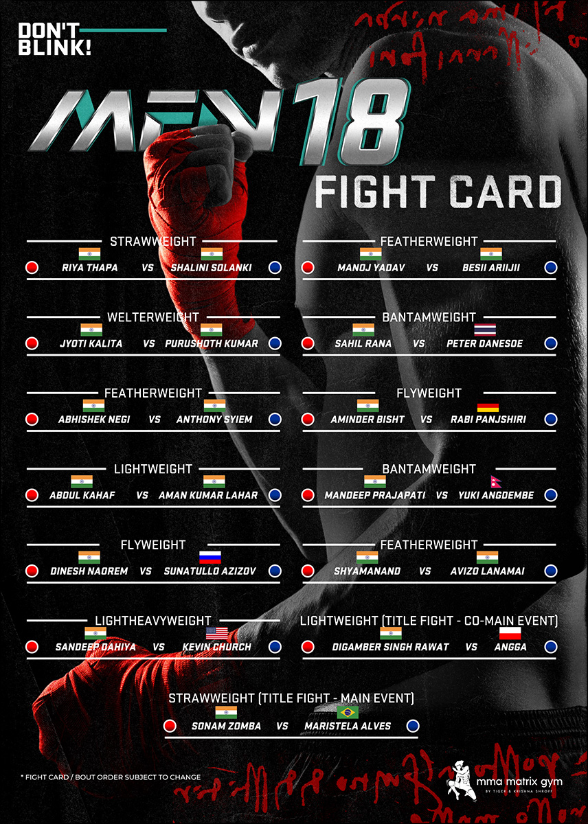 MFN 18 - FIGHT CARD - 02nd May 2026